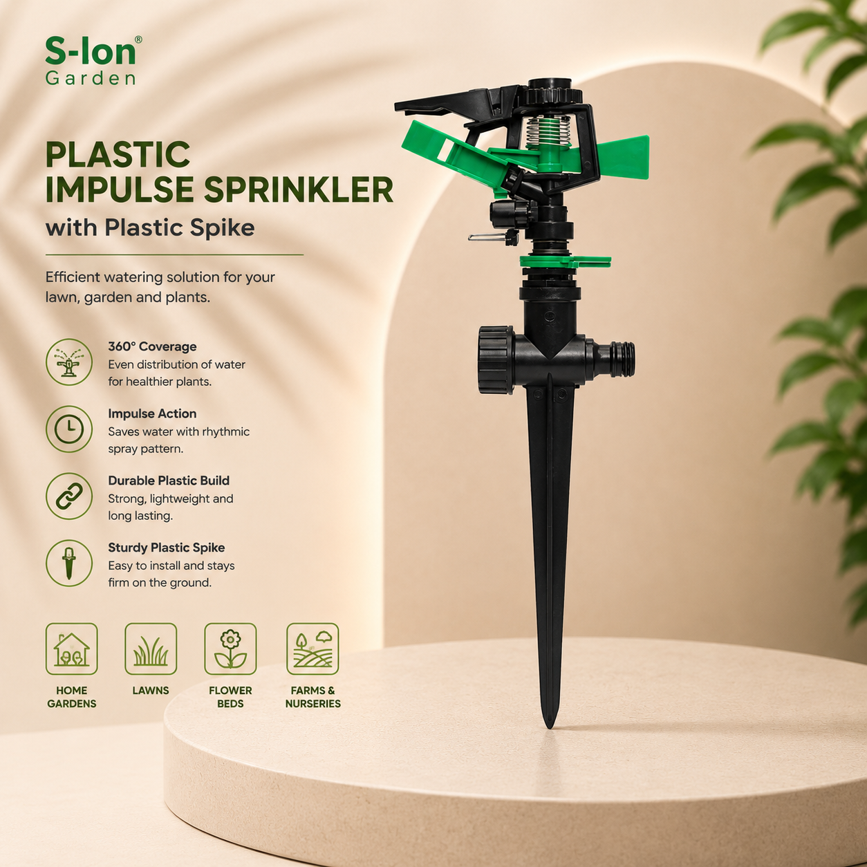 Plastic Impulse Sprinkler with Plastic Spike - Image 2